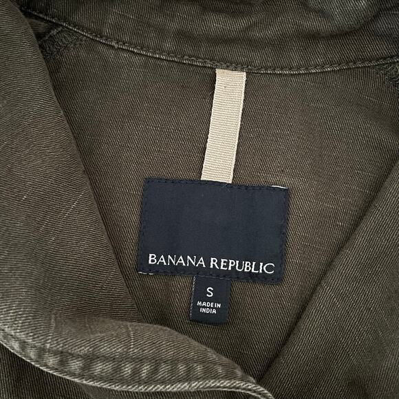 Banana Republic Essential Cargo Jacket Camo Green Women's S NO BELT Safari Army - Picture 5 of 13